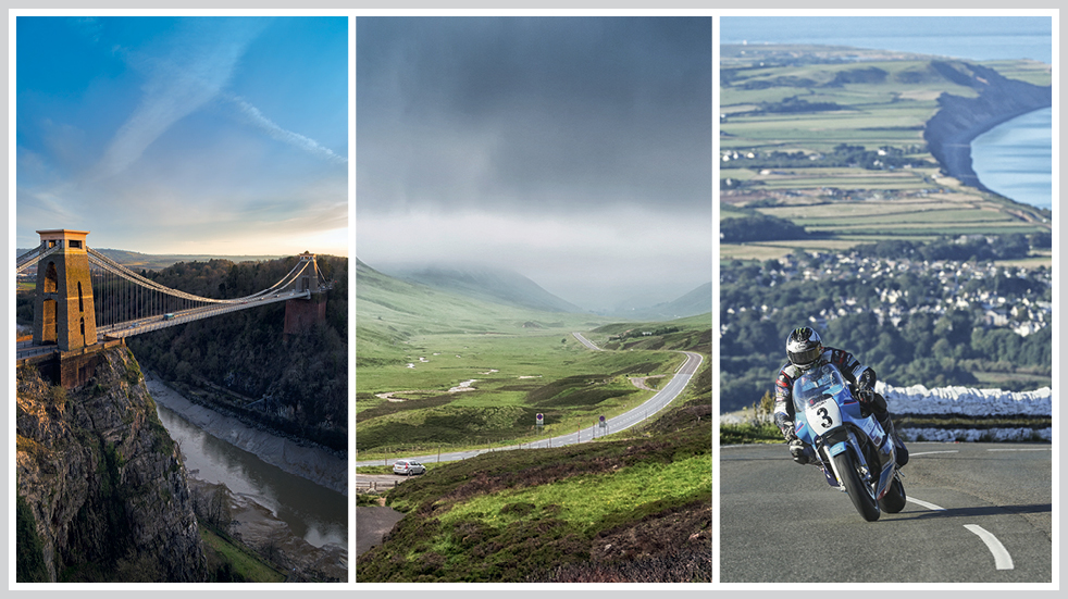 The 50 greatest UK drives: TT motorcycle course on Isle of Man, Trossachs and Cairngorms, and Bristol's Clifton Suspension Bridge